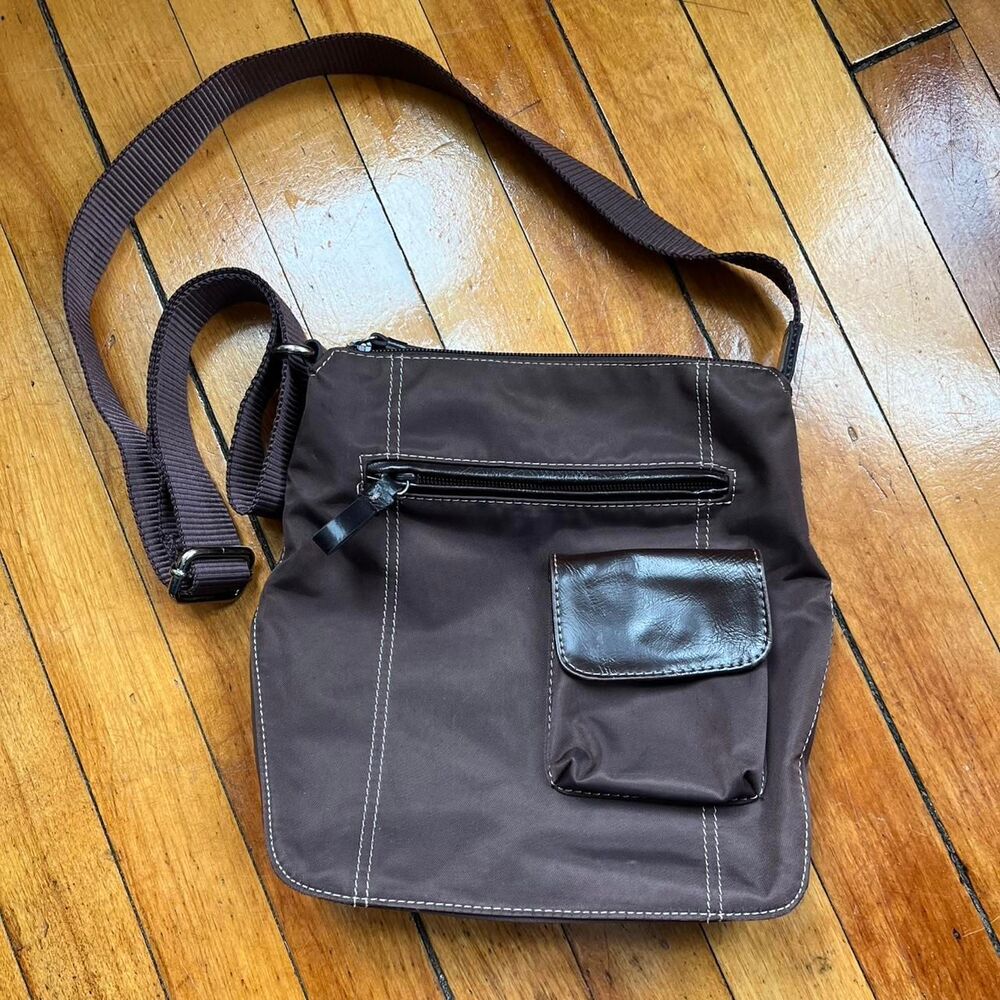 Nine & Co Bag Women's Brown Nylon Y2K Vintage 90s Chocolate Valentine's Day